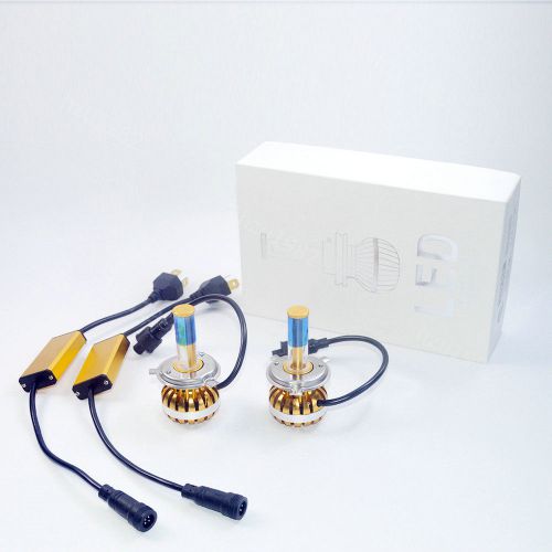 2x golden car cree led headlight lamp replacement bulbs kit h7 h3 h9 h10  881