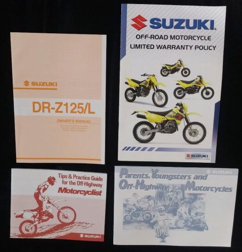 Suzuki dr-z125/l owner&#039;s manual; part no. 99011-08g50-03a