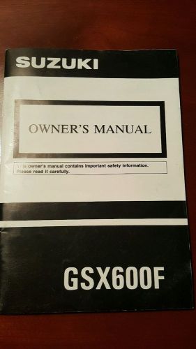 Suzuki gsx600f owners manual 1991 1992