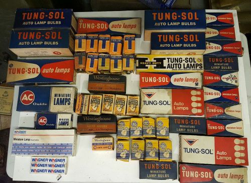 Tung sol auto lamps/ bulbs 150+ lot new nos+ westinghouse ge ac wagner nos