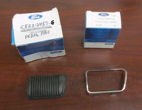 1964 1/2-73 nos mustang manual drum brake pedal pad &amp; trim cover