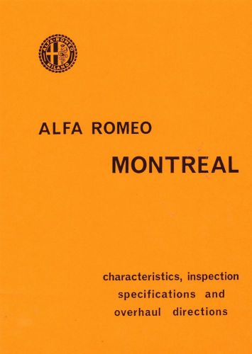 Alfa romeo montreal workshop manual