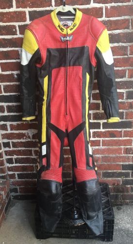 Vintage hjc cirotech racing gear one piece racing suit leathers display or use