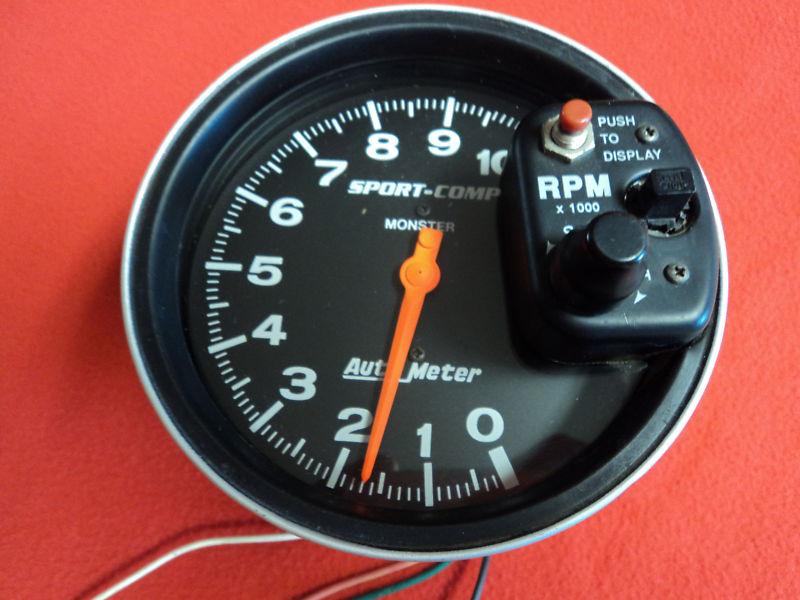 Autometer monster sport-comp 10 grand 5 inchtachometer nice!!