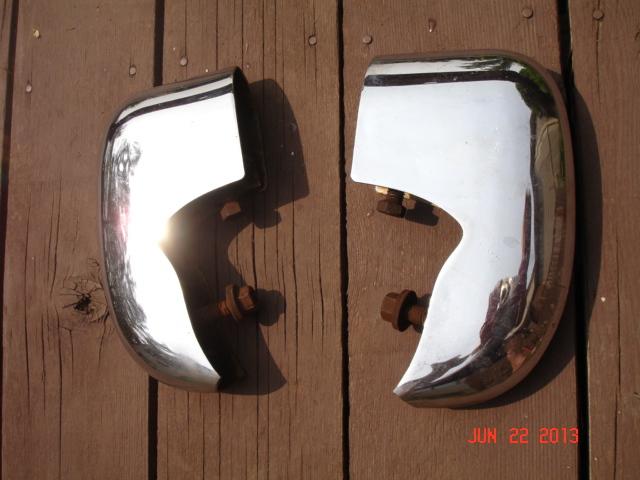1958 pontiac front bumper trim pieces, solid core