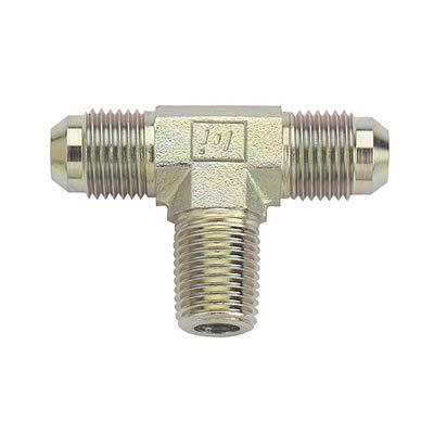 Fragola systems fitting adapter tee -3an male -3an 1/4" npt steel zinc plated ea