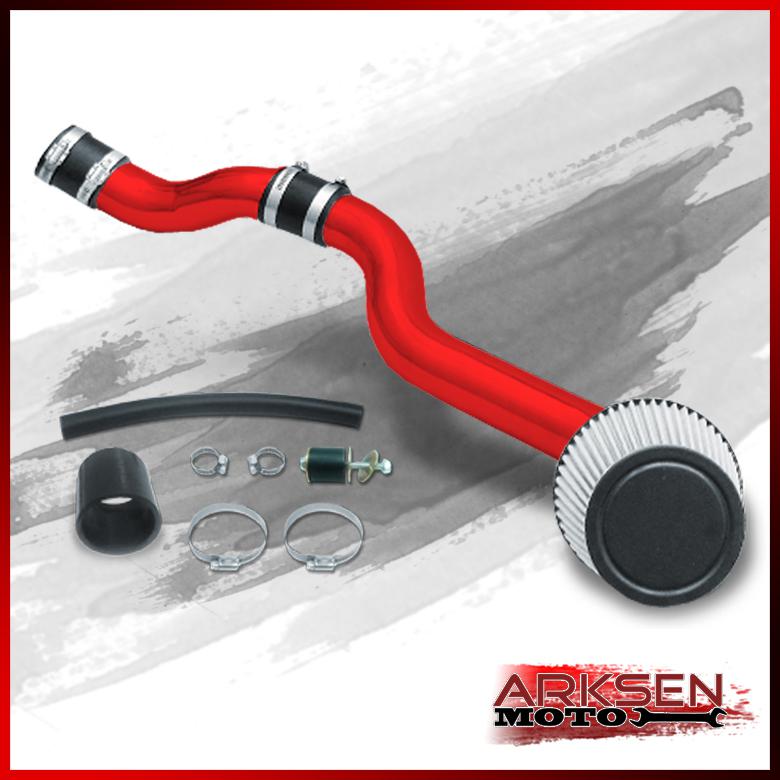 1988-1991 honda civic crx red cold air intake induction + filter system set