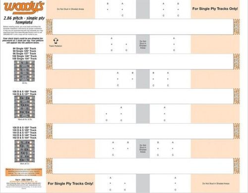 Woody's stud template 2.86 p 120/137"l 84/96/126/144 pattern 15/16"w 73mm 1ply