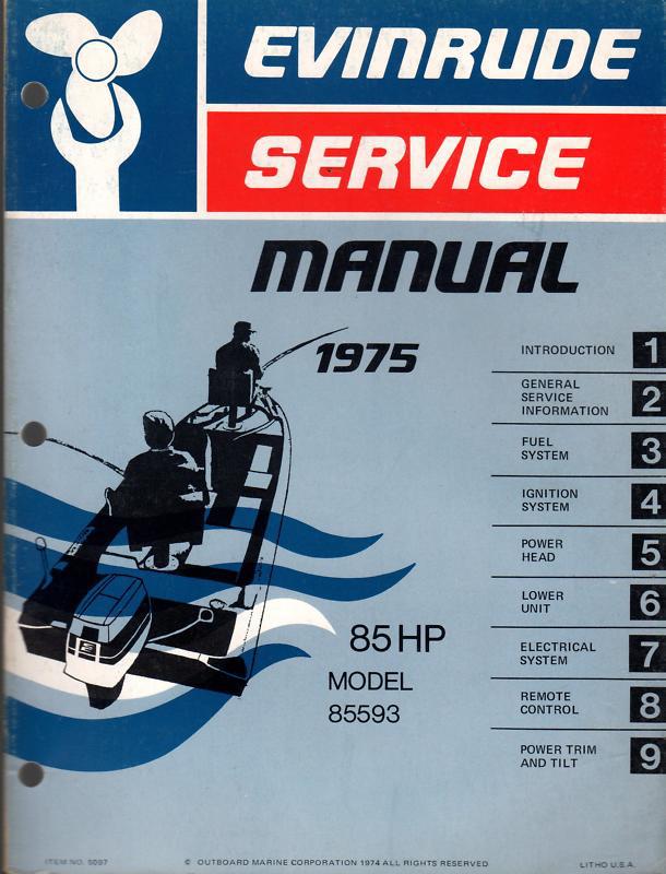 1975 evinrude outboard 85 hp  model 85593 service manual (965)