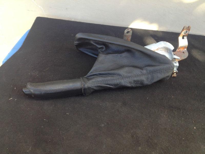Bmw e46 m3 65k (01-06) oem emergency brake handle leather black boot intact!