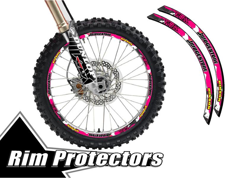 10 & 12 inch dirtbike rim protectors 10" wheel decals dirt bike tape graphics kp