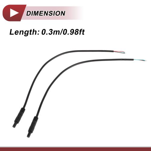 Reverse Rear View Parking Camera Video Cable 0.98ft 4Pin Female Black 2 Pcs, US $8.49, image 6