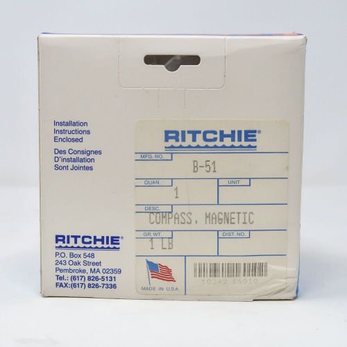 NEW Vintage Ritchie B-51 Magnetic Explorer BOAT Compass Surface Mount Black USA, US $69.95, image 3