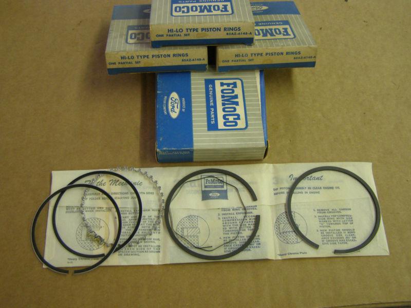 Nos oem ford 1955 1956 1957 thunderbird fairlane piston ring set 292ci std. bore