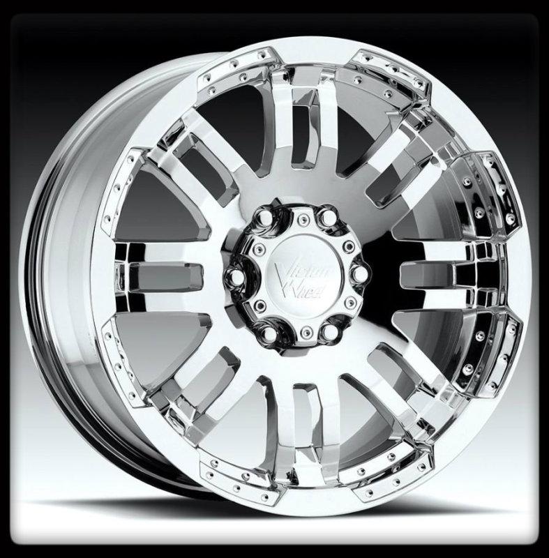 18" x 8.5" vision 375 warrior 8x165.1 8x6.5 yukon chrome wheels rims 18 inch +18
