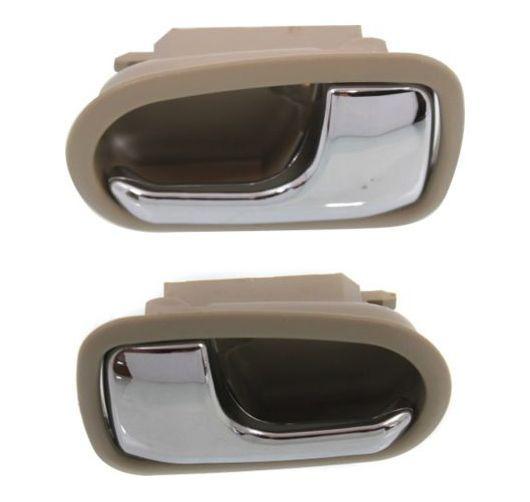 New inside interior door handles beige chrome front=rear pair set 01-03 prot?g?