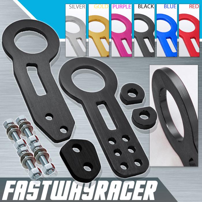 Universal jdm aluminum black front tow hook + rear tow hook towing kit 1jzgte gt
