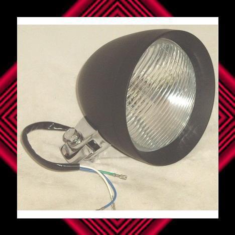 Triumph custom headlight 5 3/4" flat black with mount  bobber chopper style