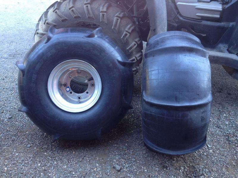 Rear wheels w/ sand paddle tires honda atc trx 200x 250r 350x 300ex 400ex 450r