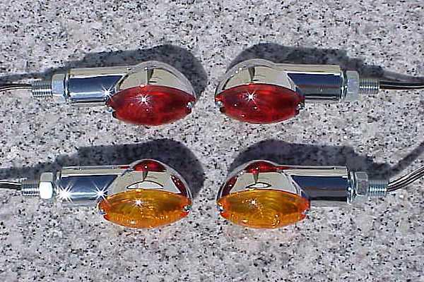 4 x chrome/amber/red turn signals for suzuki intruder volusia boulevard cruisers