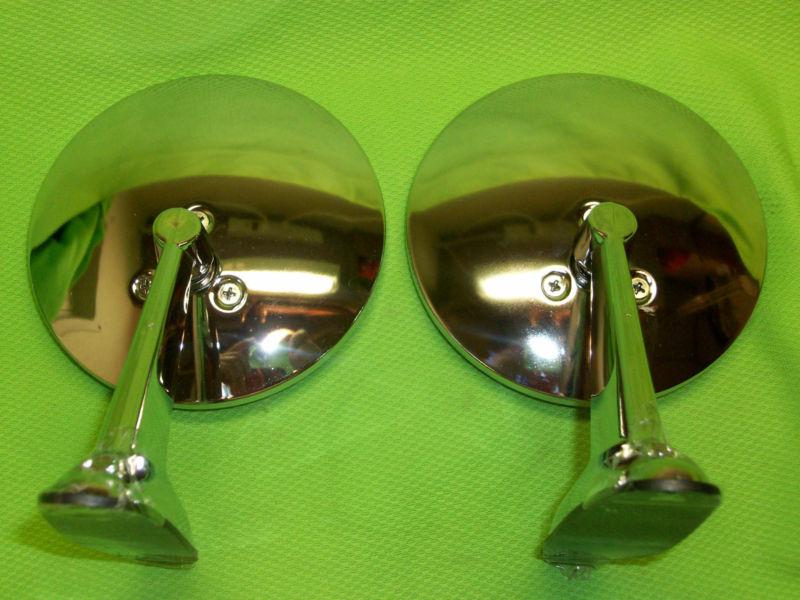 Vintage Classic Round Retro Style Chrome Mirror Kit 40s 50s HOT RAT ROD Lowrider, US $39.95, image 4