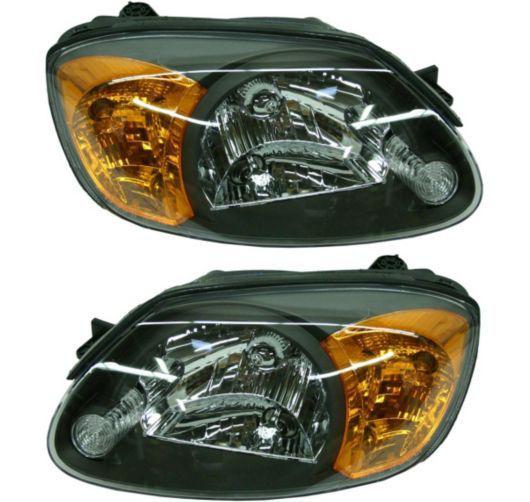 Headlights headlamps pair set left lh & right rh for 03-06 hyundai accent