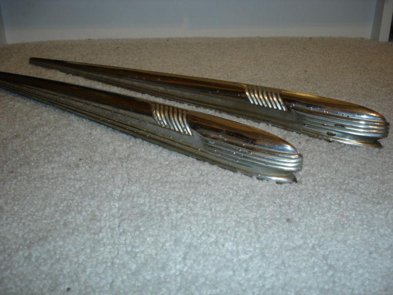 41 1941 chevy chevrolet chrome fender ornament emblem pair street hot rat rod