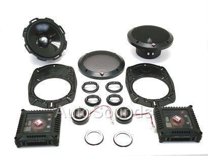 Fosgate t2652-s 6.5" aluminum component speakers 6-1/2" 5x7 6x8 6x9 adapters