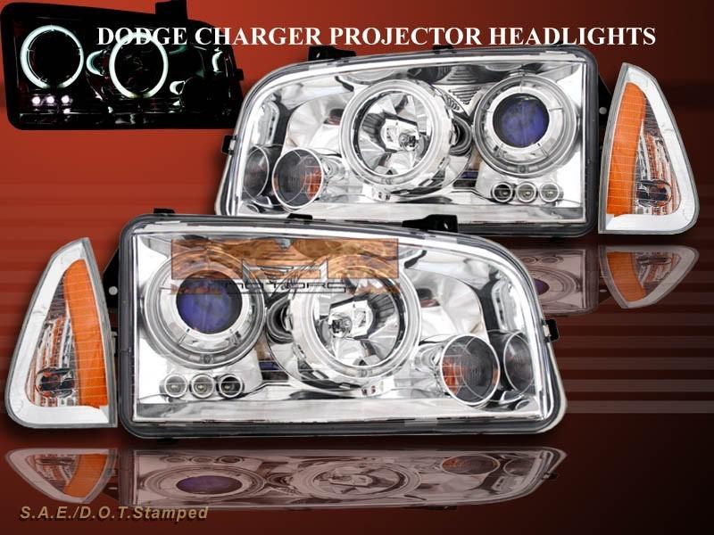 Find 06 10 DODGE CHARGER TWO CCFL HALO LED PROJECTOR HEADLIGHTS