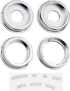 1967 camaro/firebird dash knob bezel set with stickers (4)