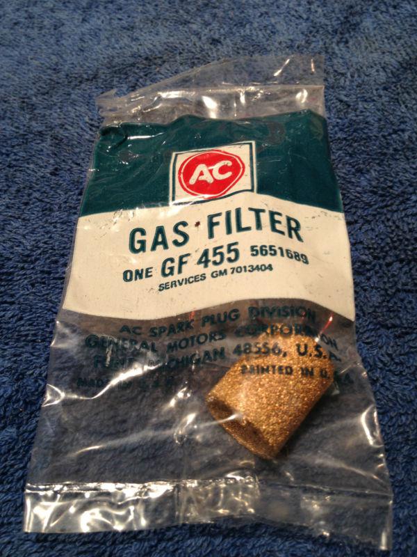 Nos gm 1958-73 fuel filter gf455 chevy,pontiac,z28,gto,ss,firebird,impala,camaro