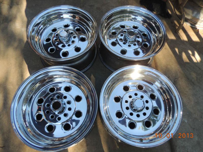 Just polished set weld draglite wheels ford chevy mopar chevelle camaro mustang