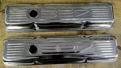 Chevy small block chrome stamped 327 valve covers short