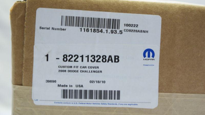 Dodge challenger mopar vehicle car cover factory original 82211328ab nib 