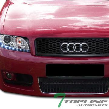 Blk r-sport honeycomb mesh front hood bumper grill grille abs 02-05 audi a4 b6