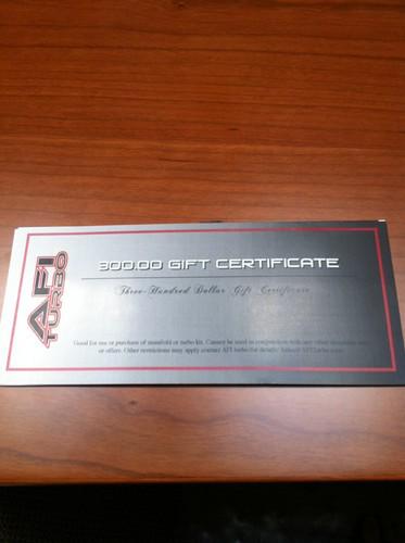 Afi turbo gift certificate