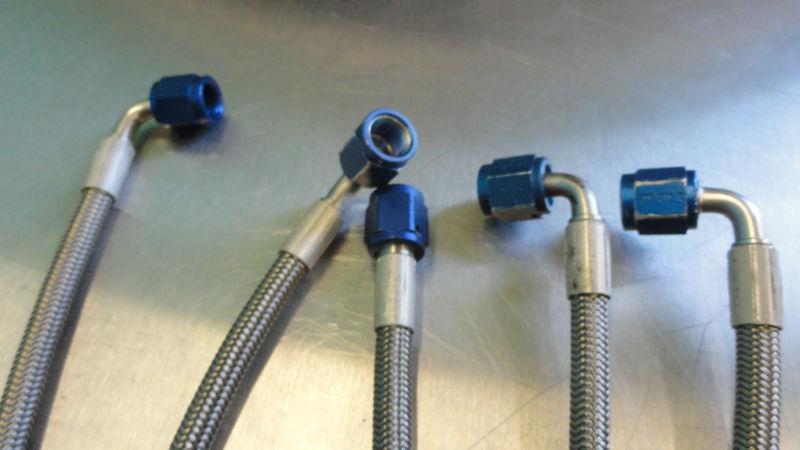 (5) NASCAR Racing -4 Brake Line Stainless Steel Braided with -4an Fitting 9