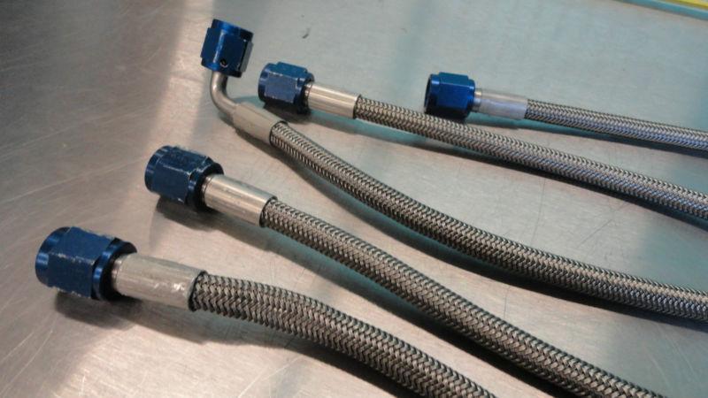 (5) NASCAR Racing -4 Brake Line Stainless Steel Braided with -4an Fitting 9