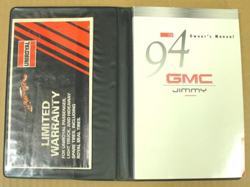 1994 gmc jimmy original owner’s manual - used