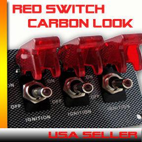 Red led nitrous activate  carbon 3 toggle switch leds