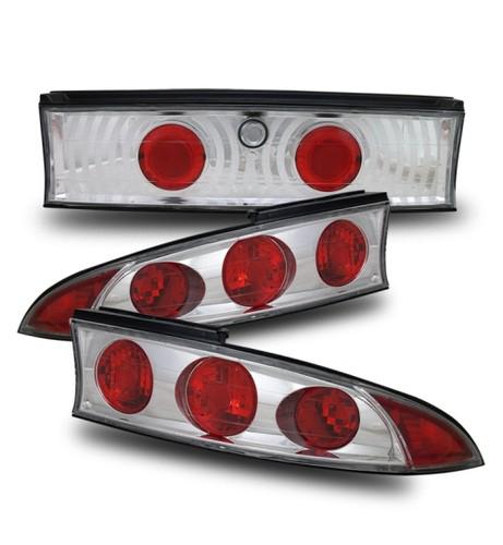 95-99 mitsubishi eclipse 3-piece chrome altezza tail lights rear brake lamps set