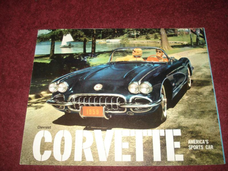 1959 chevrolet corvette stingray sales brochure / sales catalog / nice original!