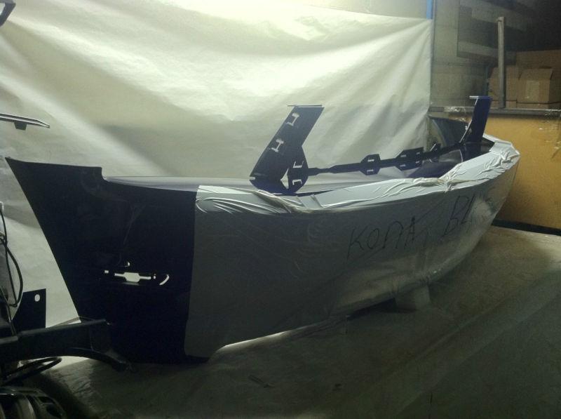 10 11 12 mustang gt front bumper kona blue *new* oem takeoff w/lower grille 