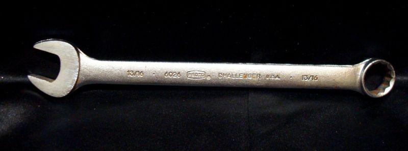 Challenger 6026 13/16 inch box open wrench 12 pt made in usa very nice 