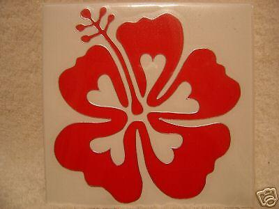 Hawaiian red "hibiscus" flower decal/sticker