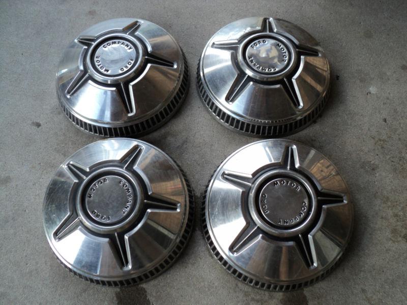 Rare set 50's 60's 9.5" ford motor company hubcaps original parts l@@k