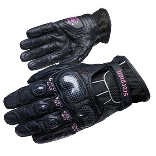Scorpion fiore short motorcycle gloves pink size womens-x-small