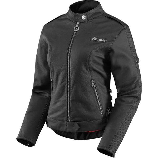 Black m icon hella women's leather jacket