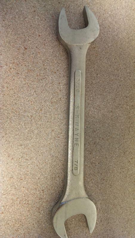 Sk 0-2628 double open end wrench, raised panel, 7/8 & 13/16" made in usa