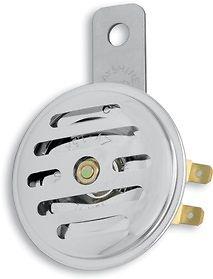 Small grooved chrome universal 12 volt horn - 65mm (2.6 inch) diameter